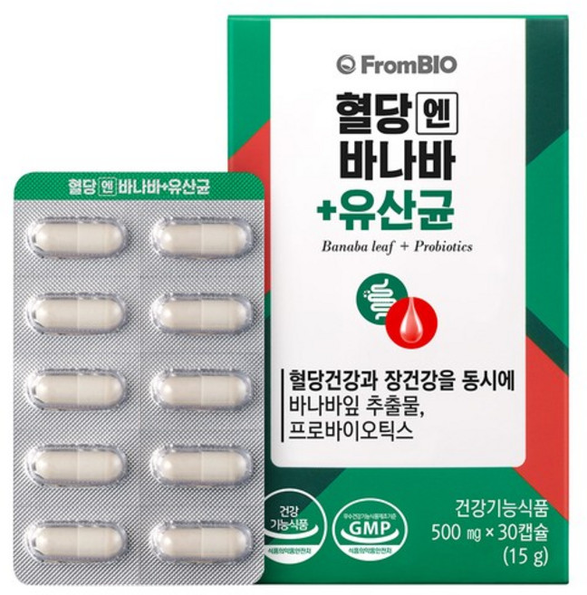 혈당엔 바나바+유산균 30정x1박스/1개월, 30정