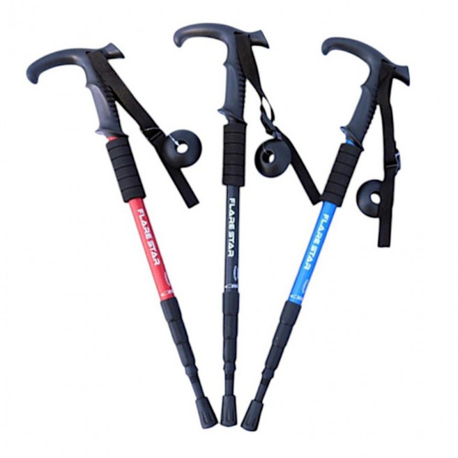 초경량 등산스틱 등산 지팡이 접이식 4단 등산용 산악지팡이 등산지팡이 접이식등산스틱, 등산스틱(블랙), 1개