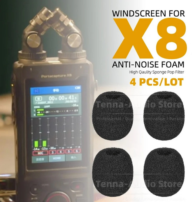 TASCAM X8 X 8 레코더 용 윈드 스크린 마이크 4 개 방풍 마이크 커버 윈드실드 스폰지 폼 팝 필터 실드 마이크 스크린, 1개, 기본