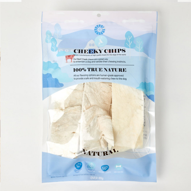 버틀러티 치키칩스6x2 치석제거 분리불안 브라질껌 수제간식, 1개, 80g, 내추럴6x2인치