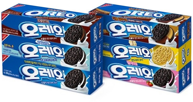오레오 과자 6종세트 (화이트크림+딸기크림+초콜릿크림+마일드스위트+민트초코+시나몬번), 1개, 1g