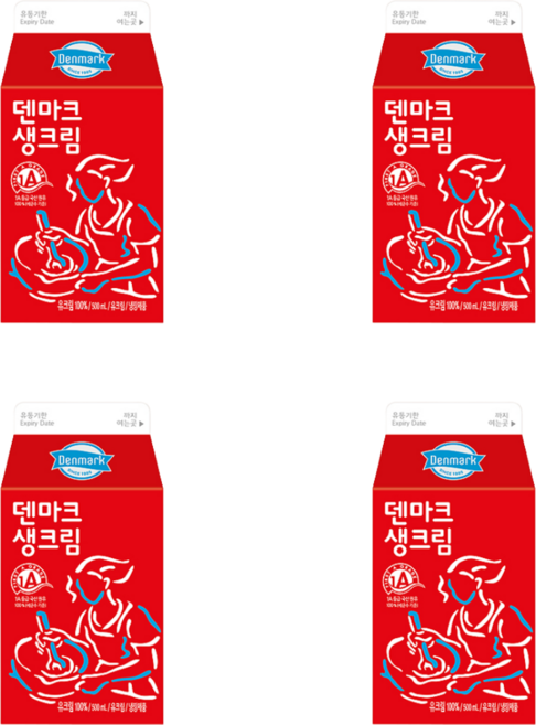 동원 덴마크 생크림, 4개, 500ml