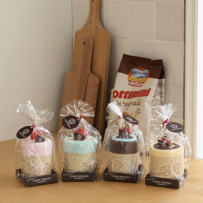 송월타올 무스케익 수건케이크 결혼식 돌잔치 답례품 어린이집 수건, 01_무스케익 수건케이크_(고구마)노랑, 1개