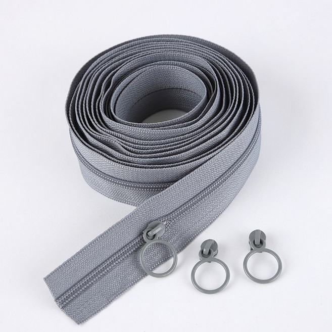 3호 링고리슬라이더(3p) 3호 (270cm)나일론 코일지퍼, 1개, 그레이