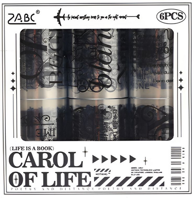 보스케 영문 레터링 다이컷 PET 다꾸 롤스티커 마테 테이프, 1박스, 투명레터링(일상의노래)