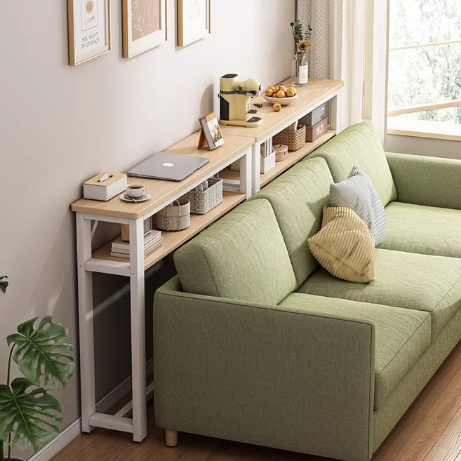 길쭉한 선반형 협탁 틈새 선반 현관 테이블 길다란 테이블 침대 틈새 선반, 1개, 120x20x100cm
