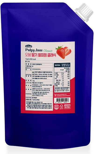 오붐 딸기 펄피잼 클래식, 1kg, 1개