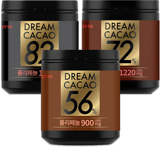 롯데 드림 카카오 초콜릿 86g 56%+72%+82%, 3개