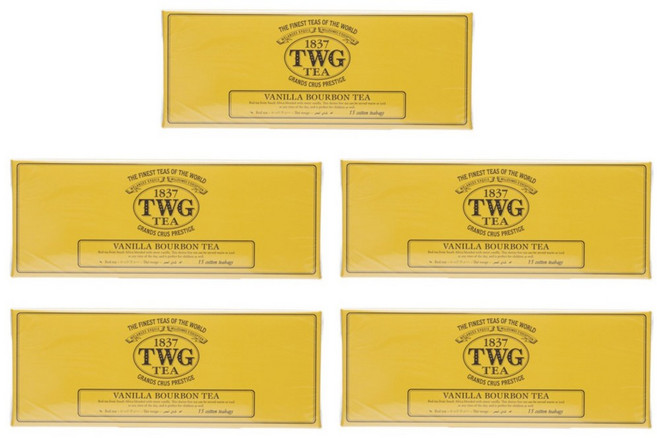 TWG 바닐라 버번 티 루이보스 코튼 티백 15개입 5팩, 5개