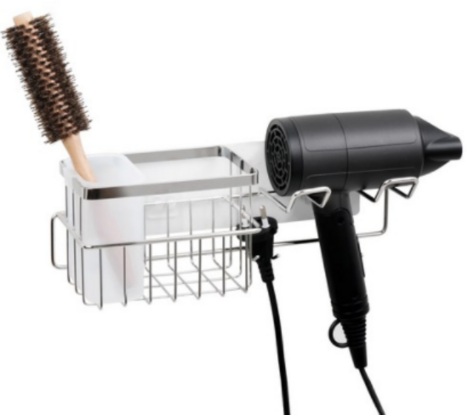 스파이더락 스마트접착 드라이기선반 거치대, 실버, 4개