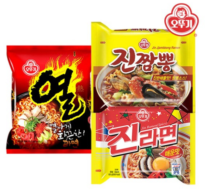 진라면 5봉 + 진짬뽕 4봉/열라면, 진라면 순한맛 5입 + 진짬뽕 4입