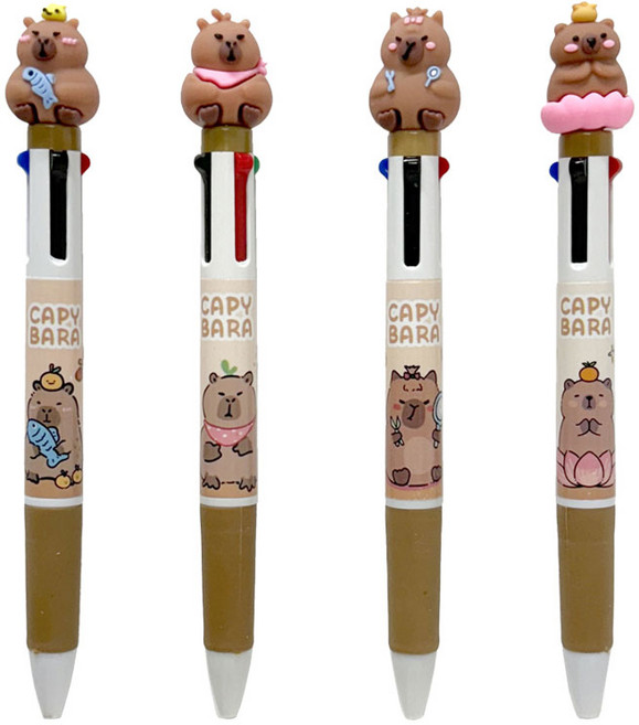 도아브 카피바라 4색 볼펜 멀티펜 4개세트, 1세트, 4p