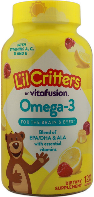 릴크리터스 어린이 오메가 3 DHA 라즈베리 레몬맛 구미, 120정, 1개