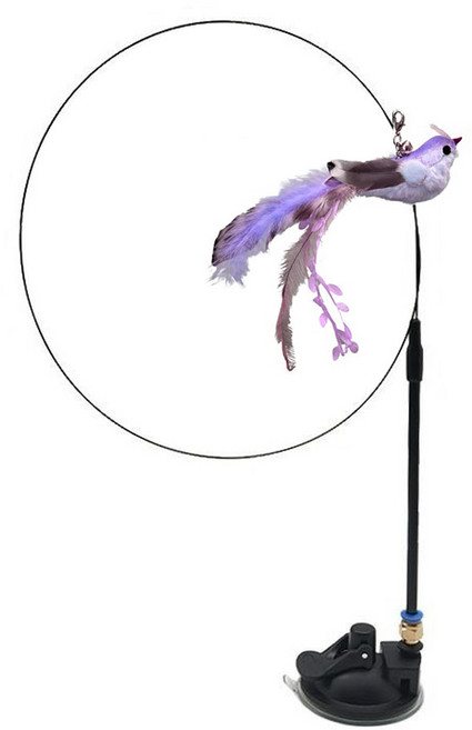 냥혼자논다 고양이장난감 혼자 노는 셀프 낚싯대 장난감, 공작새, 1개