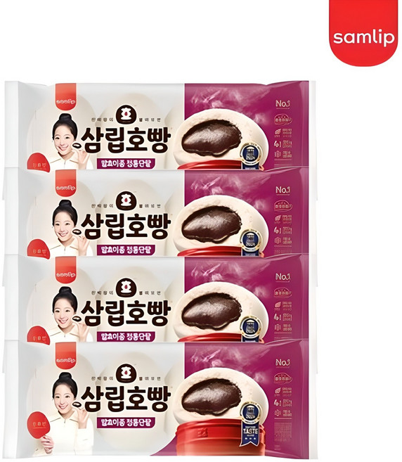 [삼립] 정통단팥호빵 380g, 4개