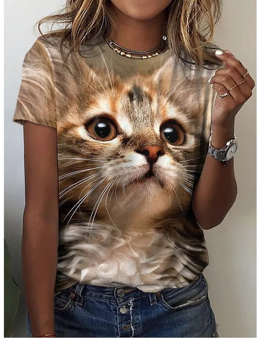 쓸데없는 선물 생일 재미있는 고양이 반려견 반려묘 반팔 티셔츠 빅사이즈 S909