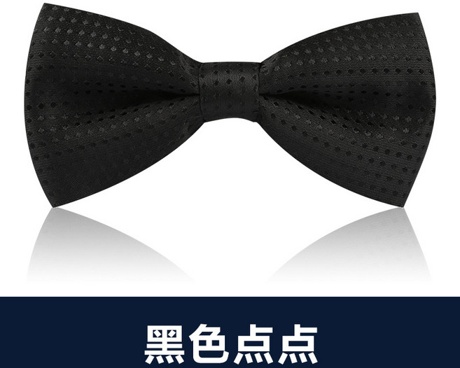 男士雙層領結新郎伴郎酒紅黑色正裝襯衫英倫韓版結婚婚禮蝴蝶結女黑色點點 領結默认颜色