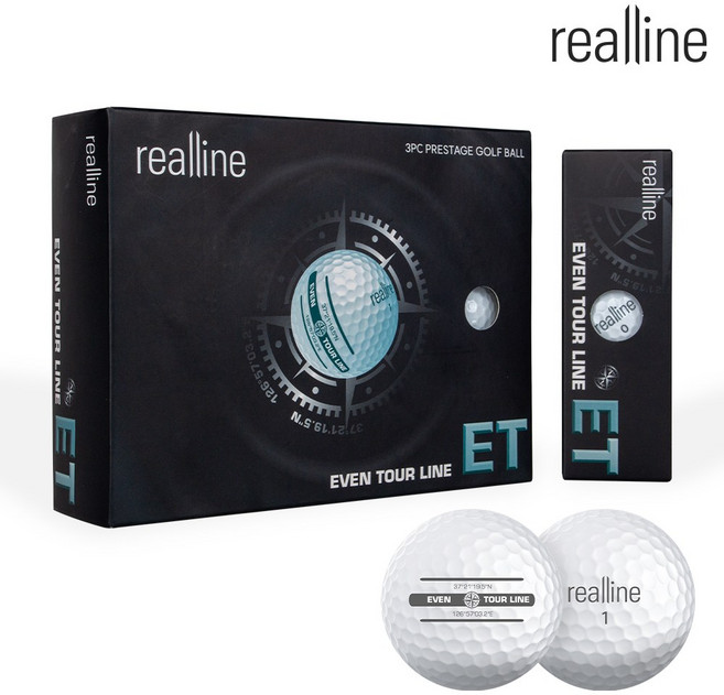 리얼라인 이븐투어라인 ET 3PC 벨런스 골프공, 1개, 12개입