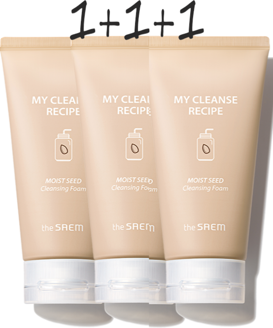 #본사정품 더샘 1+1+1 마이 클렌즈 모이스트 씨드 레시피 클렌징 폼, 3개, 150ml