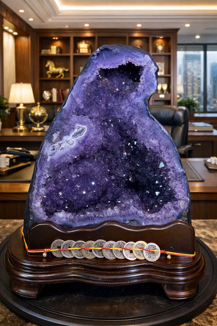 天然紫水晶簇擺件, 紫水晶