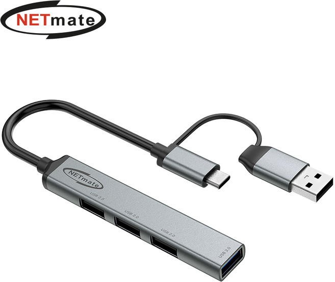 강원전자 넷메이트 NM-UBC307 2 in 1 USB 4포트 허브, 1개