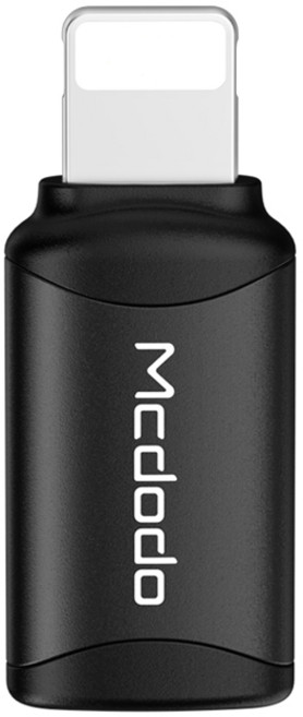 Mcdodo Type-C 轉 Lightning 轉接頭 鋁合金材質 快速充電 迷你便攜 蘋果設備, 黑色, 1個, 26mm