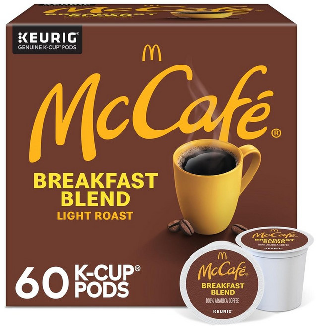 맥카페 브렉퍼스트 블렌드 커피 큐리그 싱글 서브 K컵 포드 라이트 로스트 96 카운트24팩 4개