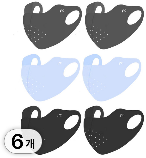 투데이리빙 6개 세트 자외선 차단 스포츠 골프 마스크 얼굴 햇빛 가리개 여름 쿨마스크, R98074B(B타입, 1세트, 혼합색상