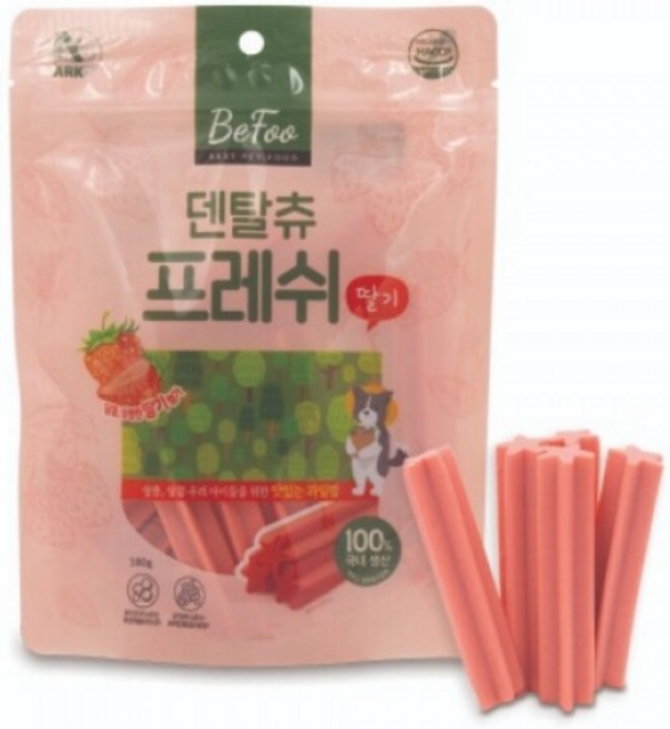 베푸 덴탈츄 프레쉬 스틱 강아지 애견껌, 1개, 180g, 딸기