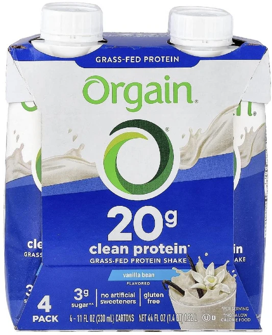 올게인 단백질 쉐이크 프로틴 목초 사육 헬스 드링크 크리미 초콜릿 퍼지맛 4팩 각330ml, 바닐라 빈 - 쿠팡