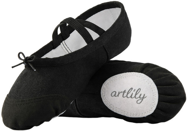 아트릴리 앞코 가죽 발레슈즈 끈조절 키즈 성인 공용 발레 연습화