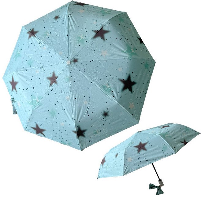 블루씨티 휴대용 암막 스플리 스타 패턴 접이식 UV 수동 자동 양산 우산