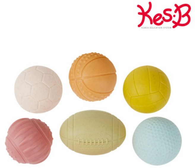 kb 블럭교구 인지능력발달 울퉁불퉁한 말랑팡팡 고무 아기공 6종 (2717), 1개