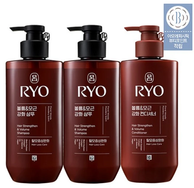 흑운 볼륨 모근강화 샴푸 480ml 2EA+컨디셔너 480ml, 1개 - 쿠팡