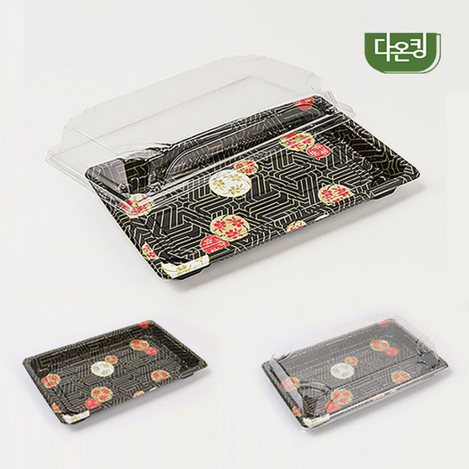 다온킹(소량) 사각 초밥용기 HP-07 체리 합세트, 50개, 1세트