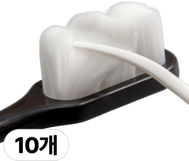 비바프 부드러운 저자극 미세모 만모 칫솔, 검정, 1세트, 10개입