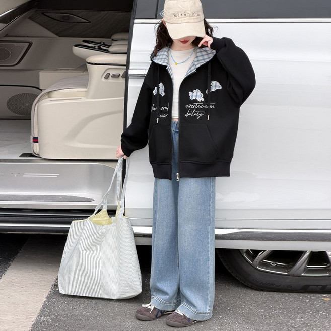 루비키즈 여아 주니어 봄 가을 간절기 오버핏 후드집업 맨투맨 티셔츠 B179