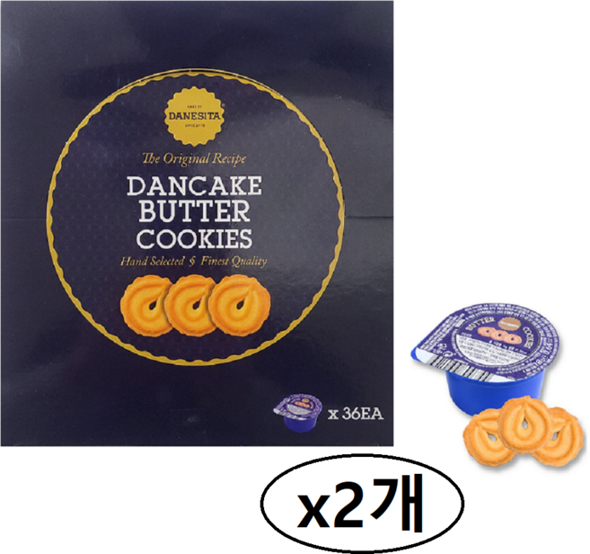 DANCAKE 버터쿠키 싱글서브 36p, 648g, 2개