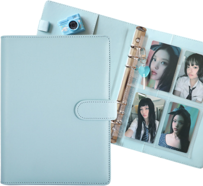 봄봄 마카롱 6공 포카바인더 A5 속지포함 다이어리 앨범, 30매, 스카이블루