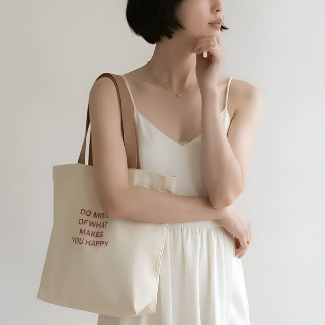 모아르코 여성 캔버스 지퍼 숄더 에코백