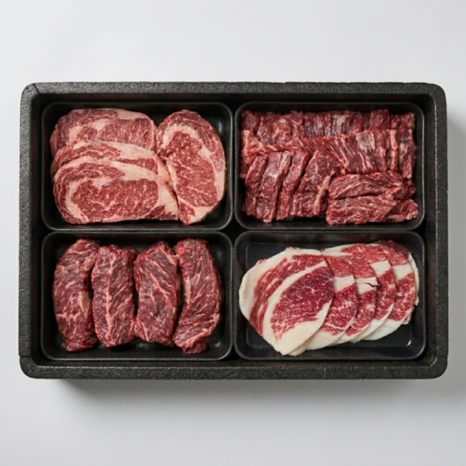 프리미엄 소고기 구이용 800g 살치살+우삼겹+안창살+토시살, 1개