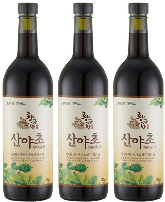 [해남산야초]5년숙성! 산야초 자연숙성식초 750ml x 3병, 1박스