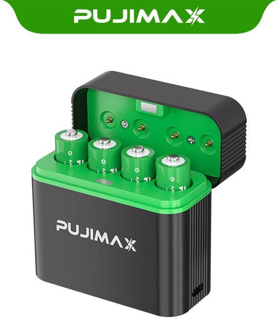 PUJIMAX 스마트 건전지 충전기 케이스 4칸 AA 4255mWh 1.5V 리튬이온 충전식 배터리 포함 1.5V 리튬배터리 4P L411, 1개