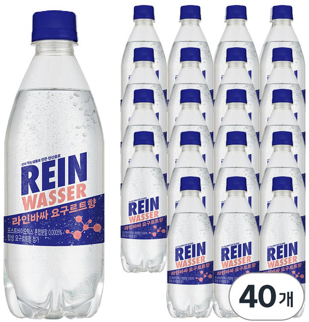 라인바싸 탄산음료 요구르트, 40개, 500ml