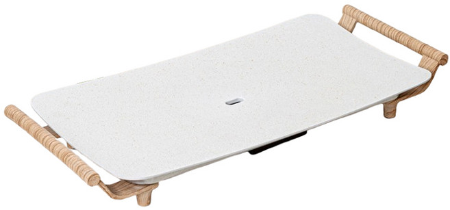 대형 와이드 그리들 전기팬 56cm 전기후라이팬 전기그릴 잔치팬 명절 캠핑 바베큐, 아이보리