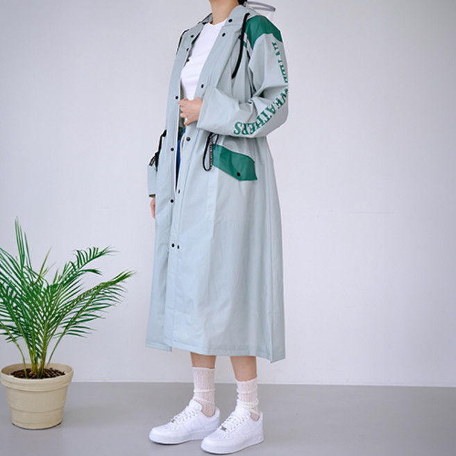 메종드리빙 스트링조절되는 이중잠금 프리미엄 배색 투톤 남여공용 커플 빅사이즈 고급 우비 레인코트