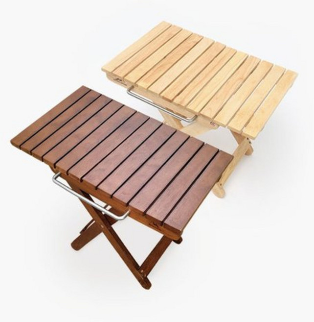 문고리닷컴 문캠핑 고무나무 원목 플라이 테이블 2color, 네츄럴