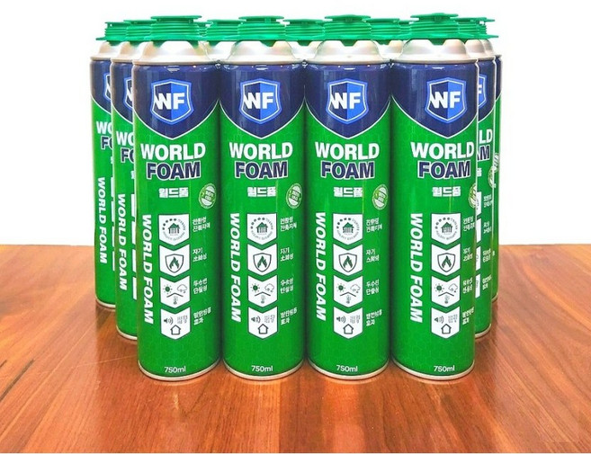 월드 우레탄폼 B3 건용 건 타입 750ml (15EA) 월드폼 단열 접착 충진용, 1박스