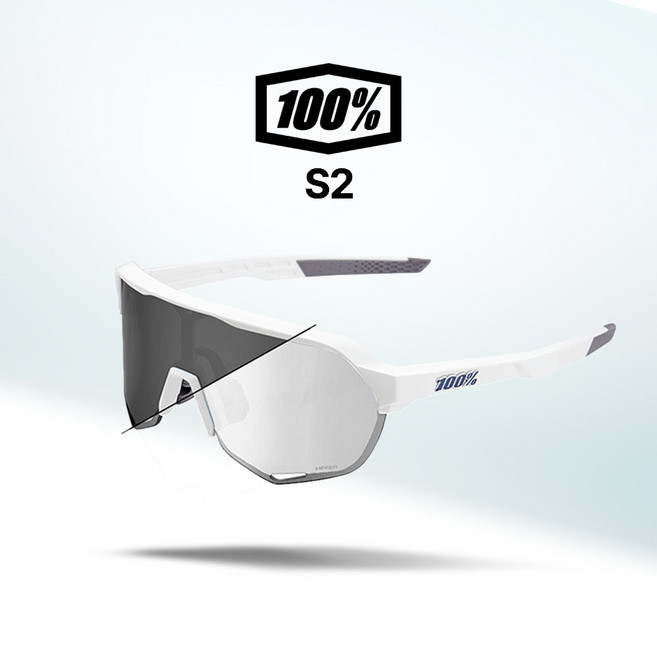 100% 고글 S2 자전거 야구 골프 스포츠 선글라스 100퍼센트 100프로(06), 16.매트화이트/변색(25)