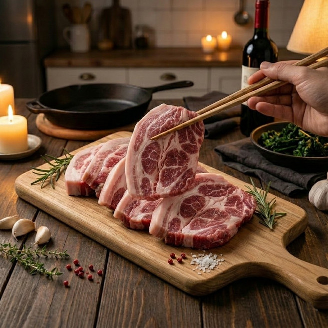 제주 프리미엄 흑돼지 오겹살 삼겹살 꼬들살 구이용, 1개, 600g